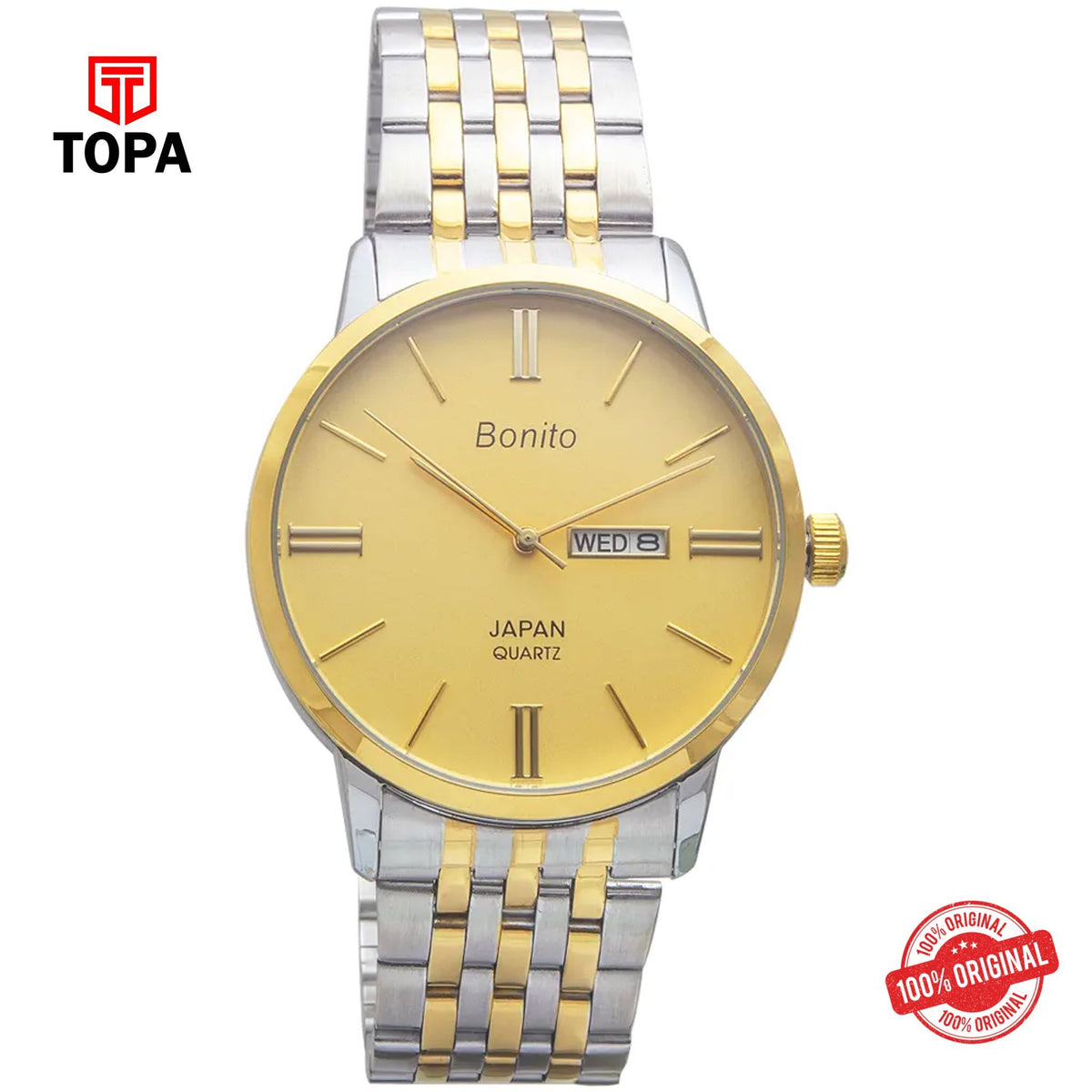 Topa Bonito-K-6126-TT-GLD-Metal-Band-Men-Watch - Product Image 1