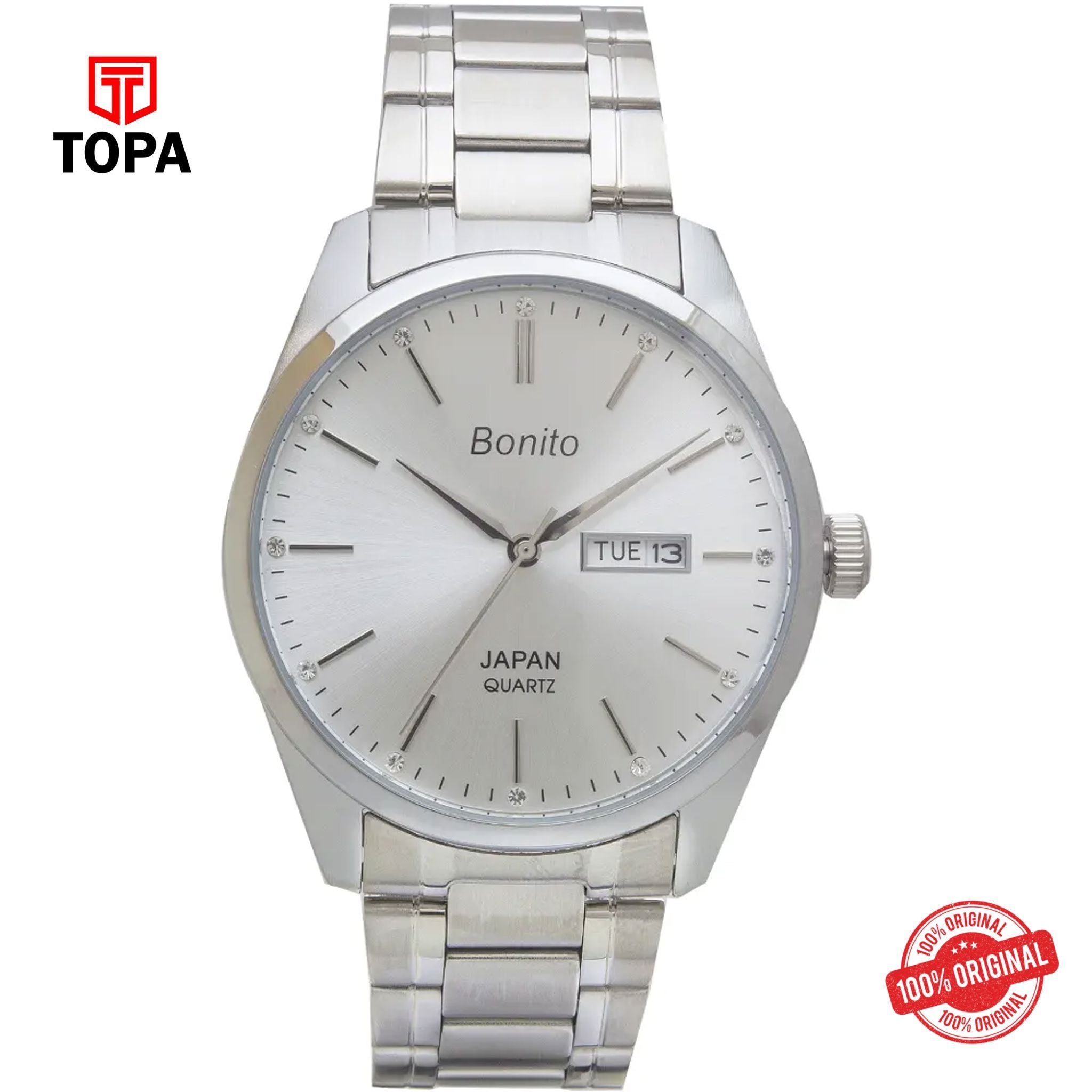 Topa Bonito-K-6127-ST-SLV-Metal-Band-Men-Watch - Product Image 1