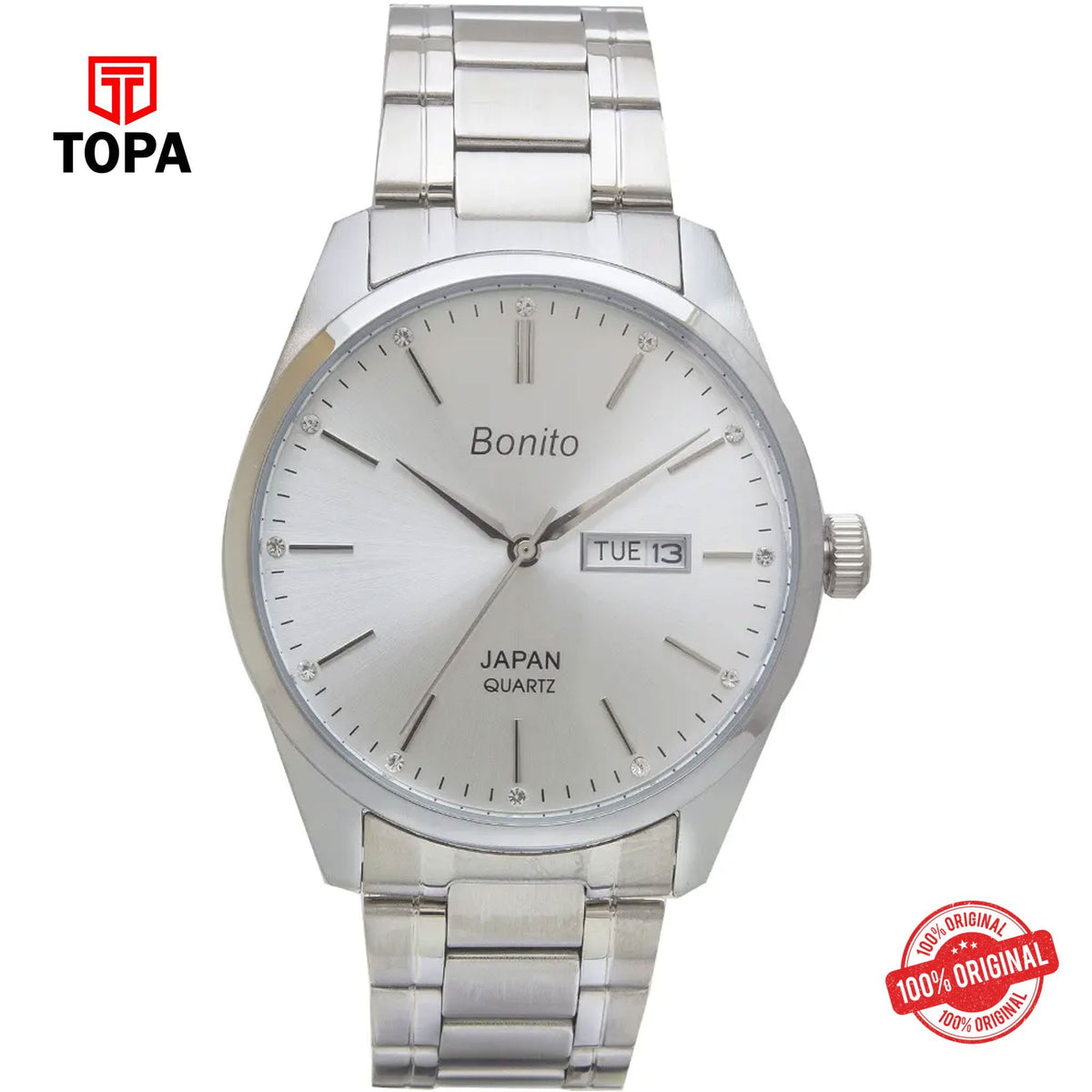 Topa Bonito-K-6127-ST-SLV-Metal-Band-Men-Watch - Product Image 1