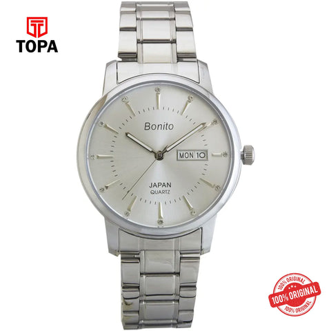 Topa Bonito-K-6128-CH-WHT-Metal-Band-Men-Watch - Product Image 1