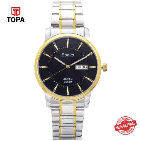 Topa Bonito-K-6128-TT-BLK-Metal-Band-Men-Watch - Product Image 1