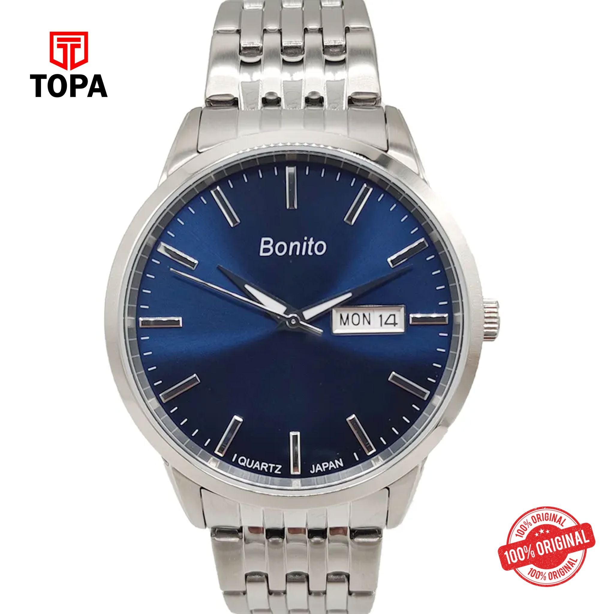 Topa Bonito-K-6131-CH-BLU-Metal-Band-Men-Watch - Product Image 1