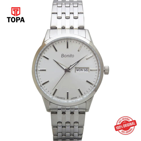 Topa Bonito-K-6131-ST-WHT-Metal-Band-Men-Watch - Product Image 1