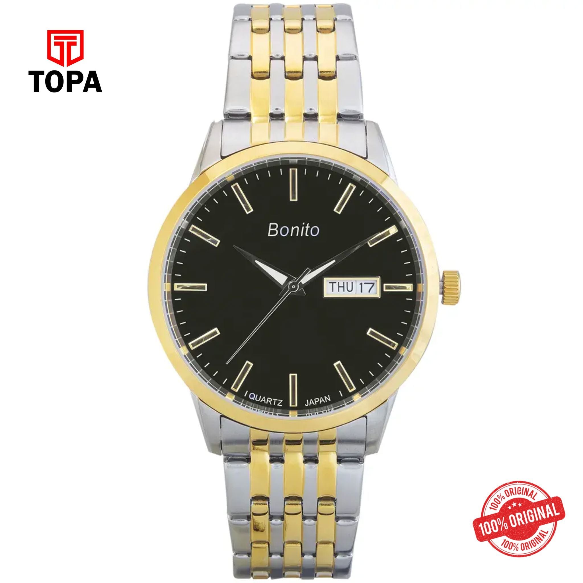 Topa Bonito-K-6131-TT-BLK-Metal-Band-Men-Watch - Product Image 1