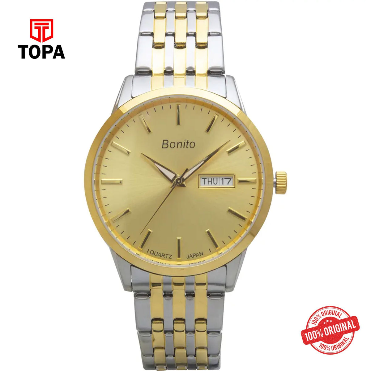Topa Bonito-K-6131-TT-GLD-Metal-Band-Men-Watch - Product Image 1
