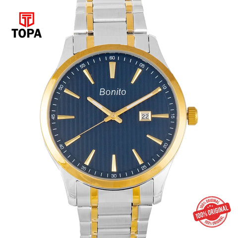Topa Bonito-K-6131-TTGLD-BLU-Metal-Band-Men-Watch - Product Image 1