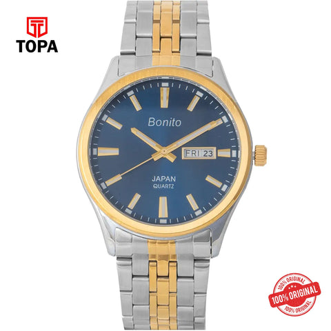 Topa Bonito-K-6132-TTGLD-BLU-Metal-Band-Men-Watch - Product Image 1
