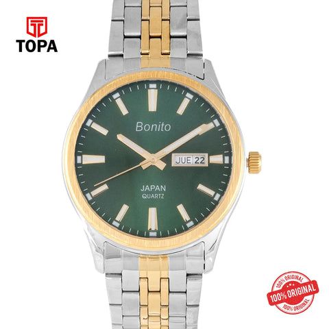Topa Bonito-K-6132-TTGLD-GRN-Metal-Band-Men-Watch - Product Image 1