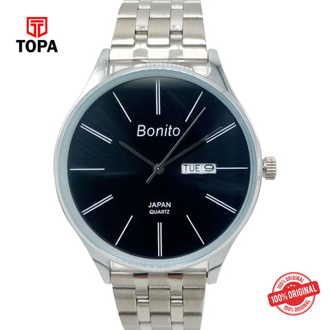 Topa Bonito-K-6137-CH-BLK-Metal-Band-Men-Watch - Product Image 1