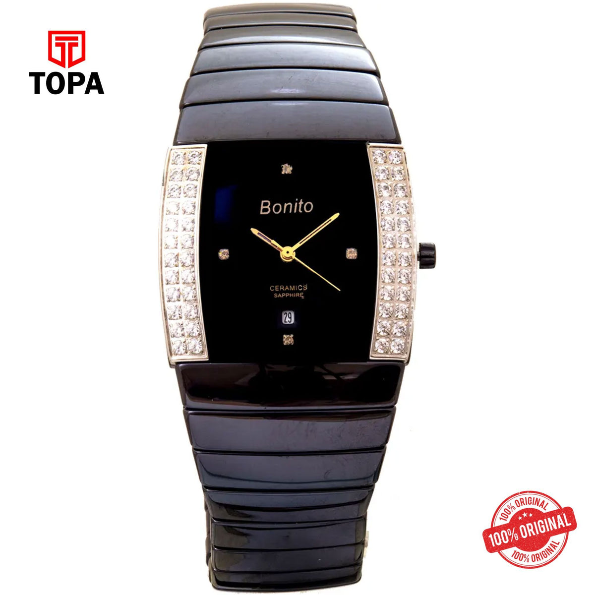 Topa Bonito-K-7003-BLK-Ceramic-Band-Women-Watch - Product Image 1