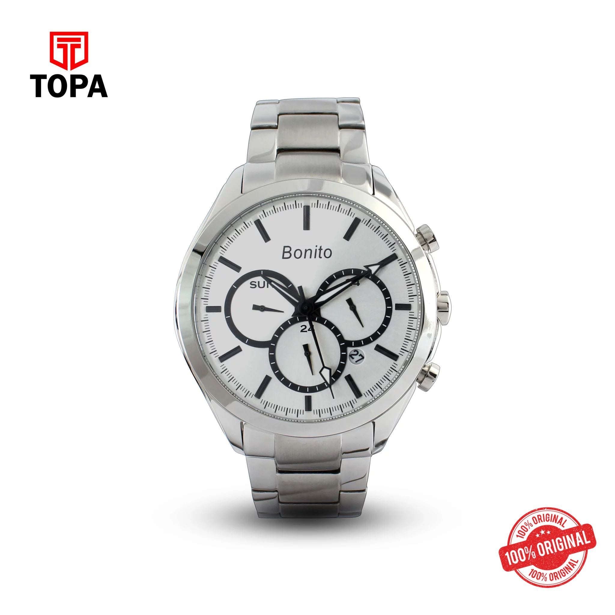 Topa Bonito-K-7007-ST-WHT-Multi-Function-Men-Watch - Product Image 1