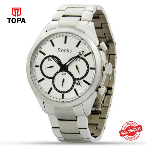 Topa Bonito-K-7007-WTBK-Metal-Band-Mens-Watch - Product Image 1