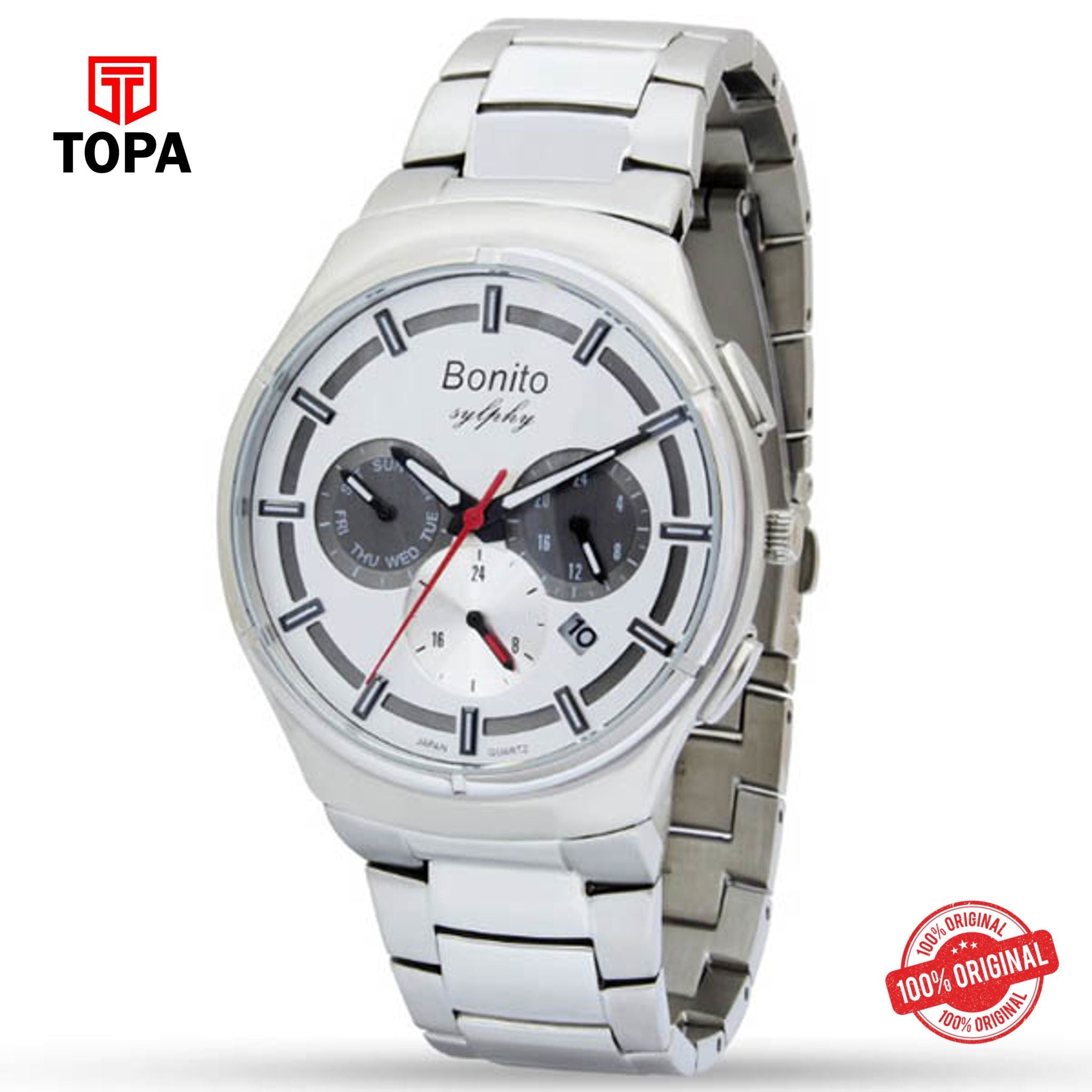 Topa Bonito-K-7007-WTGY-Metal-Band-Mens-Watch - Product Image 1