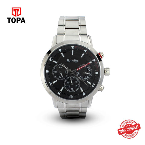 Topa Bonito-K-7014-ST-BLK-Metal-Band-Multi-Function-Men-Watch - Product Image 1