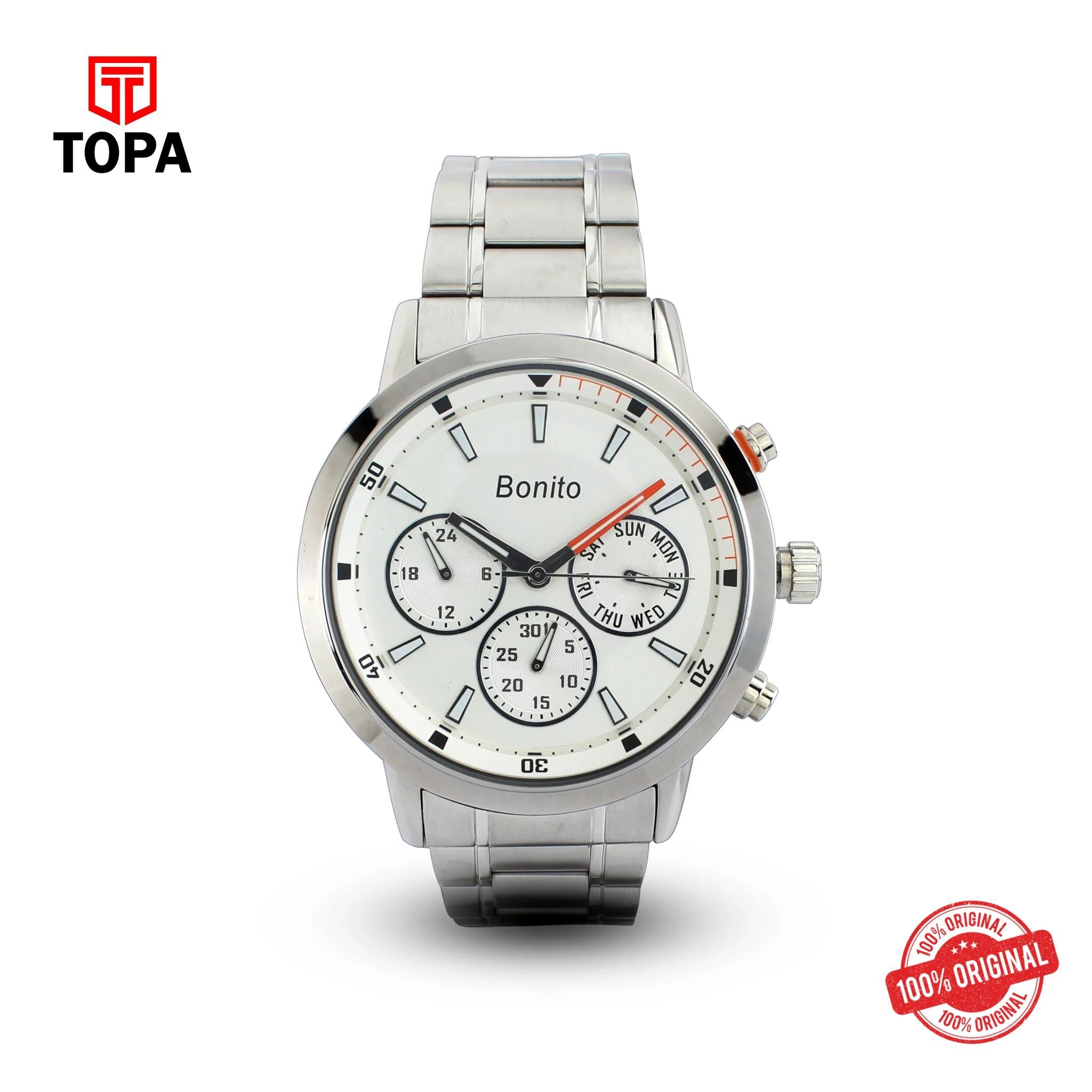 Topa Bonito-K-7014-ST-WHT-Multi-Function-Men-Watch - Product Image 1