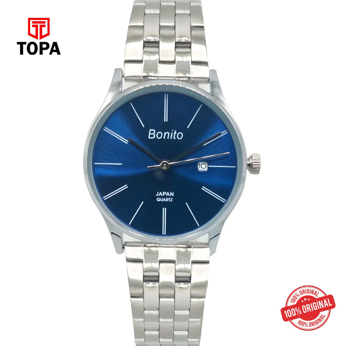 Topa Bonito-Q-1028-CH-BLU-Metal-Band-Women-Watch - Product Image 1