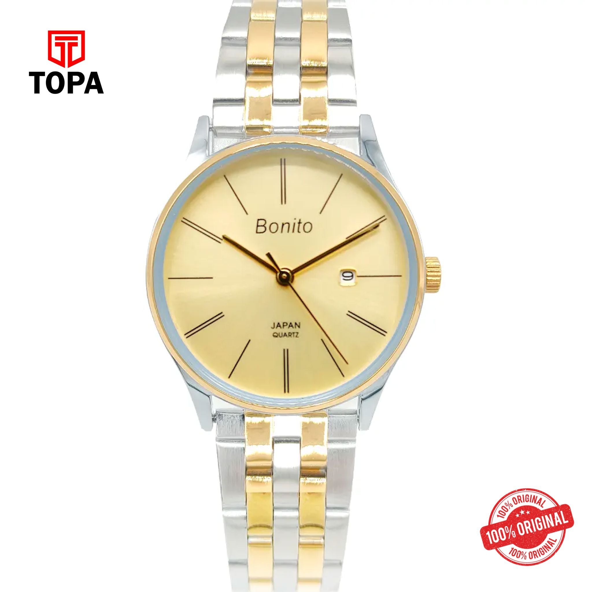 Topa Bonito-Q-1028-TTGLD-GLD-Metal-Band-Women-Watch - Product Image 1