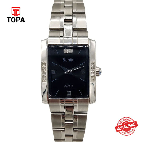 Topa Bonito-Q-2501-CH-BLK-Metal-Band-Women-Watch - Product Image 1