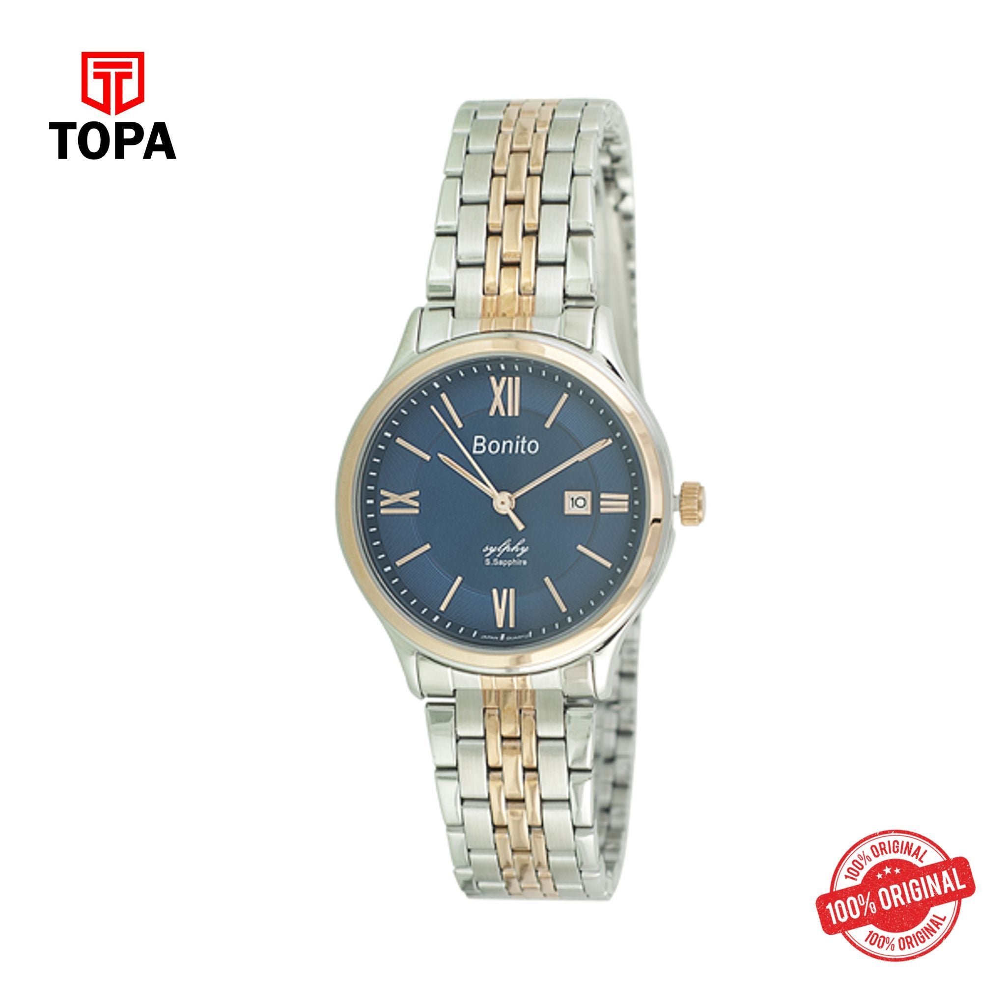Topa Bonito-Q-2511-TT-R-Blu-Metal-Band-Ladies-Watch - Product Image 1