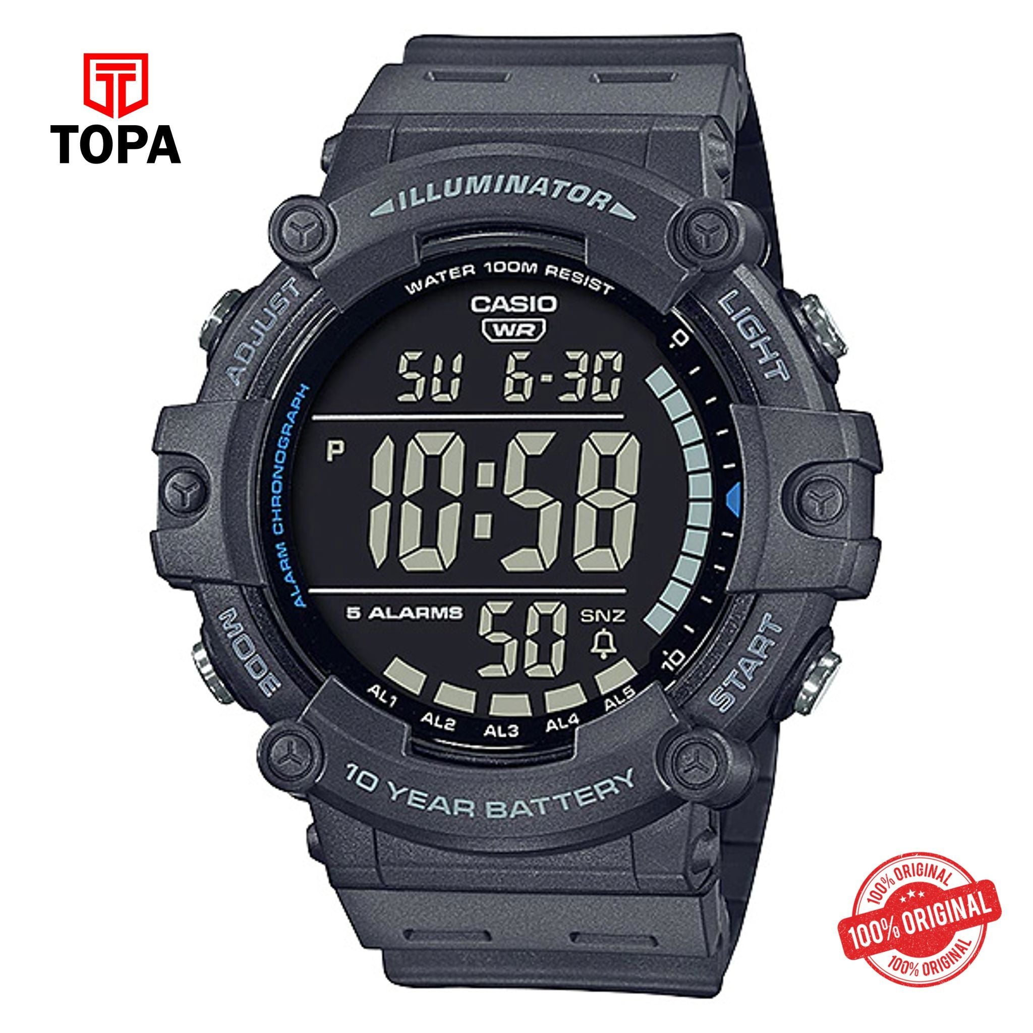 Topa Casio-AE-1500WH-8BV-Rubber-Strap-Mens-Wrist-Watch - Product Image 1