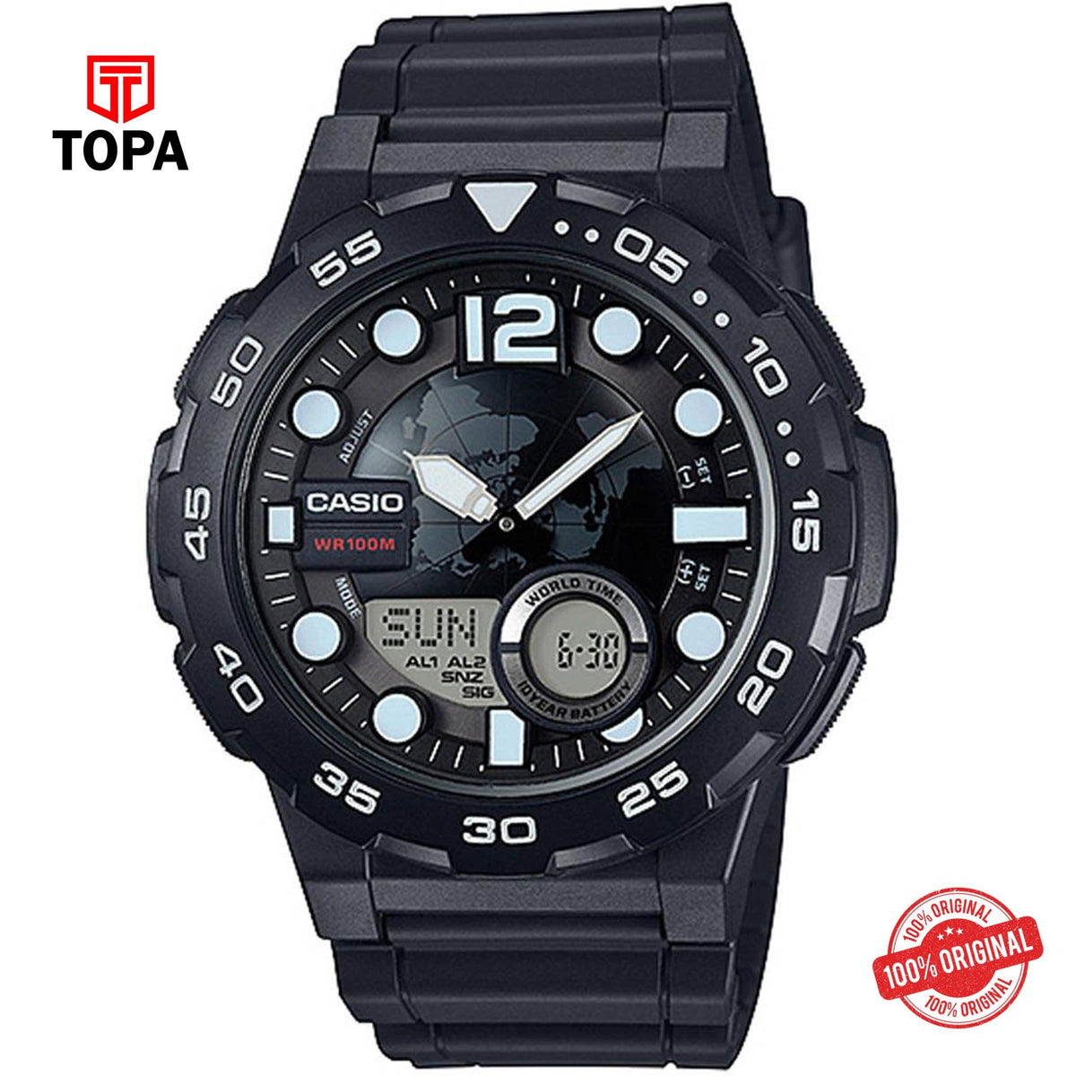 Casio AEQ-100W-1A Quartz Digital Men's Watch