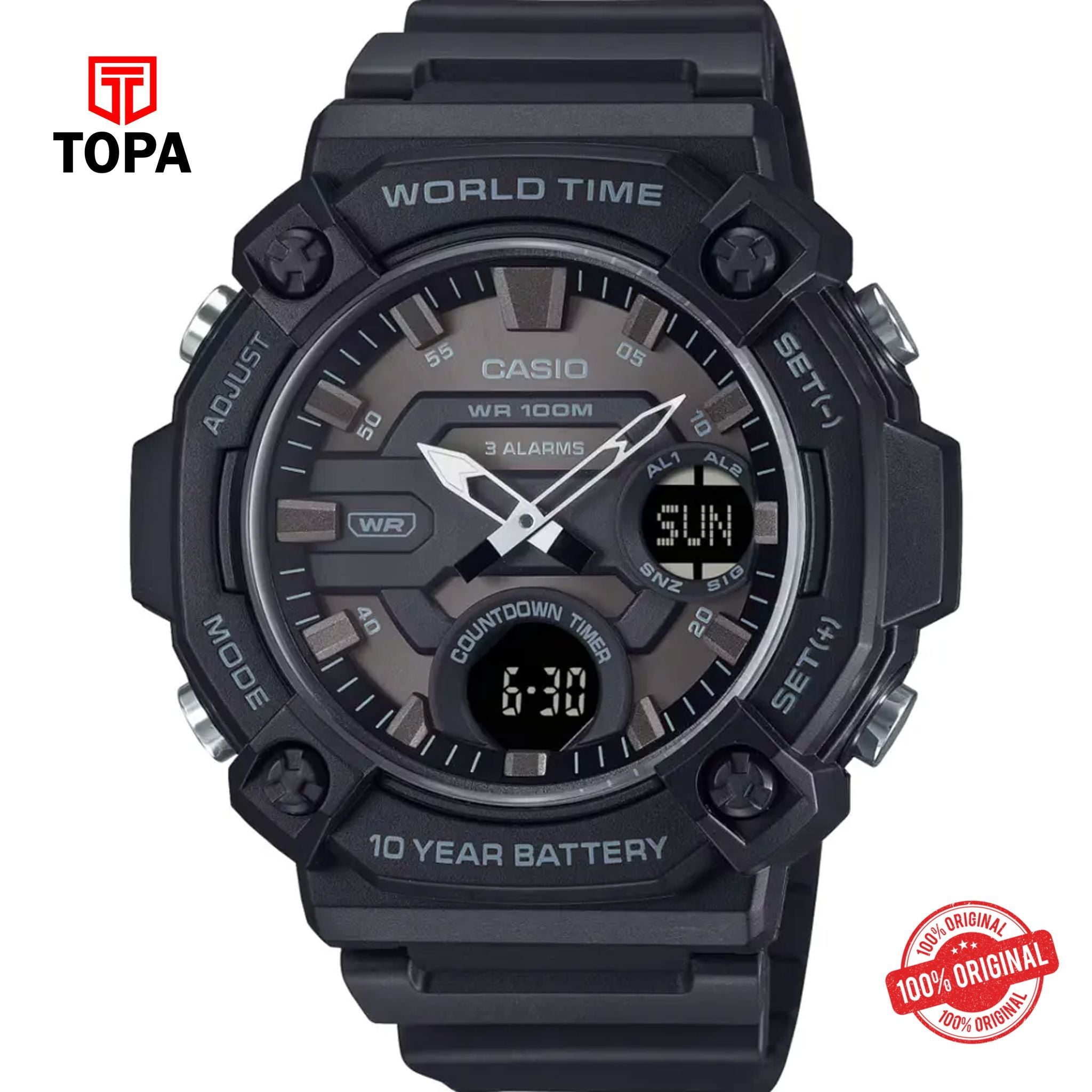 Casio AEQ-120W-1B Quartz Digital Men's Watch