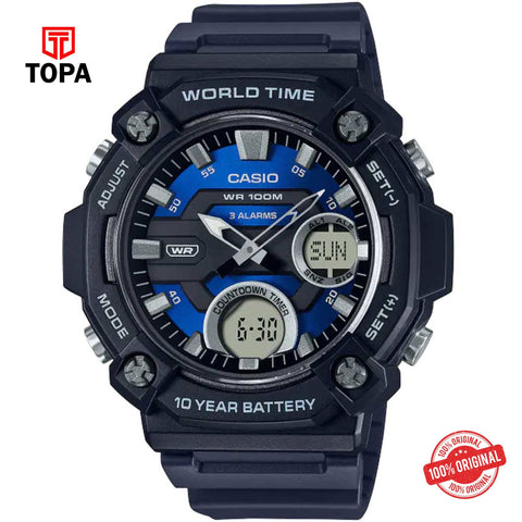 Casio AEQ-120W-2A Quartz Digital Men's Watch