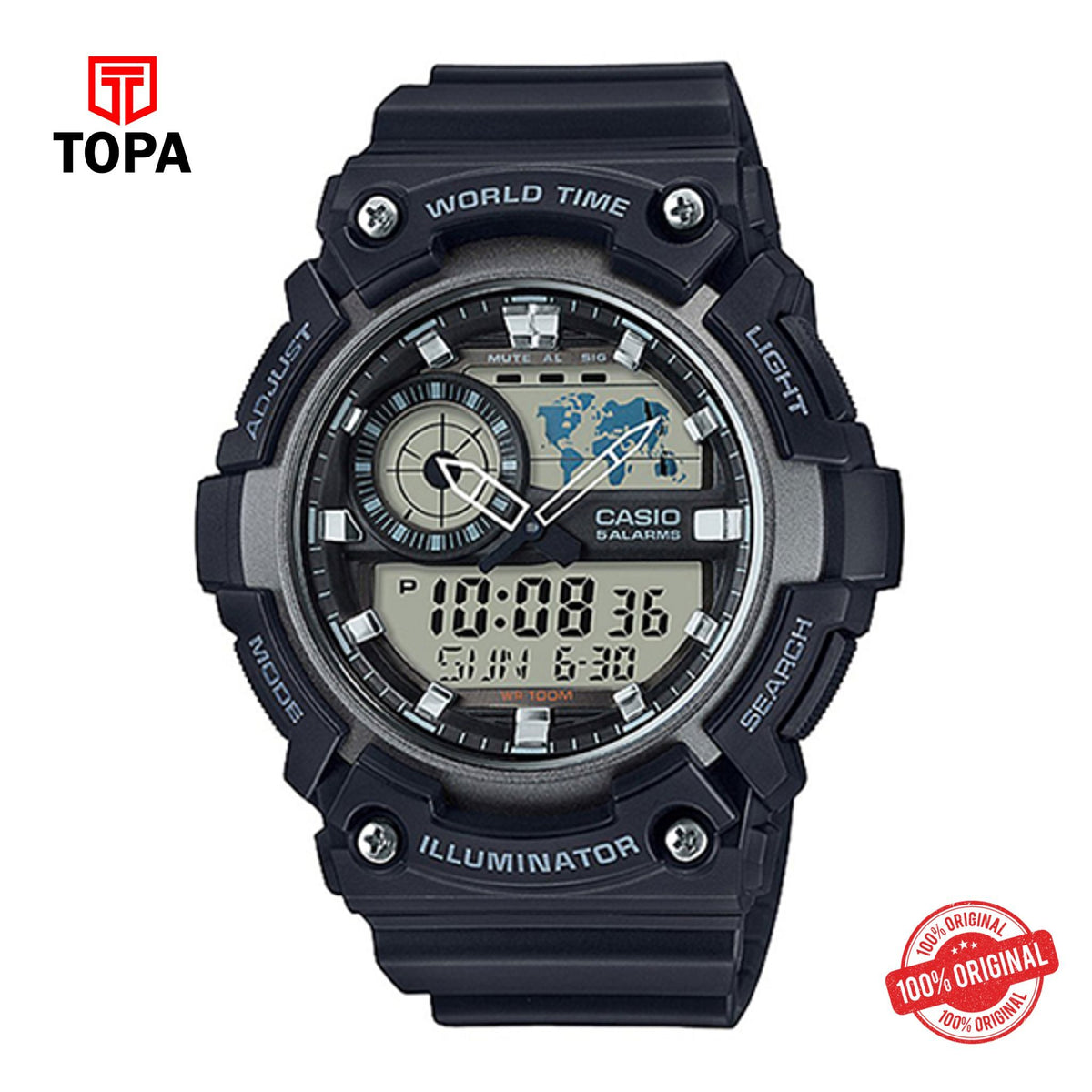 Casio AEQ-200W-1A Quartz Digital Men's Watch