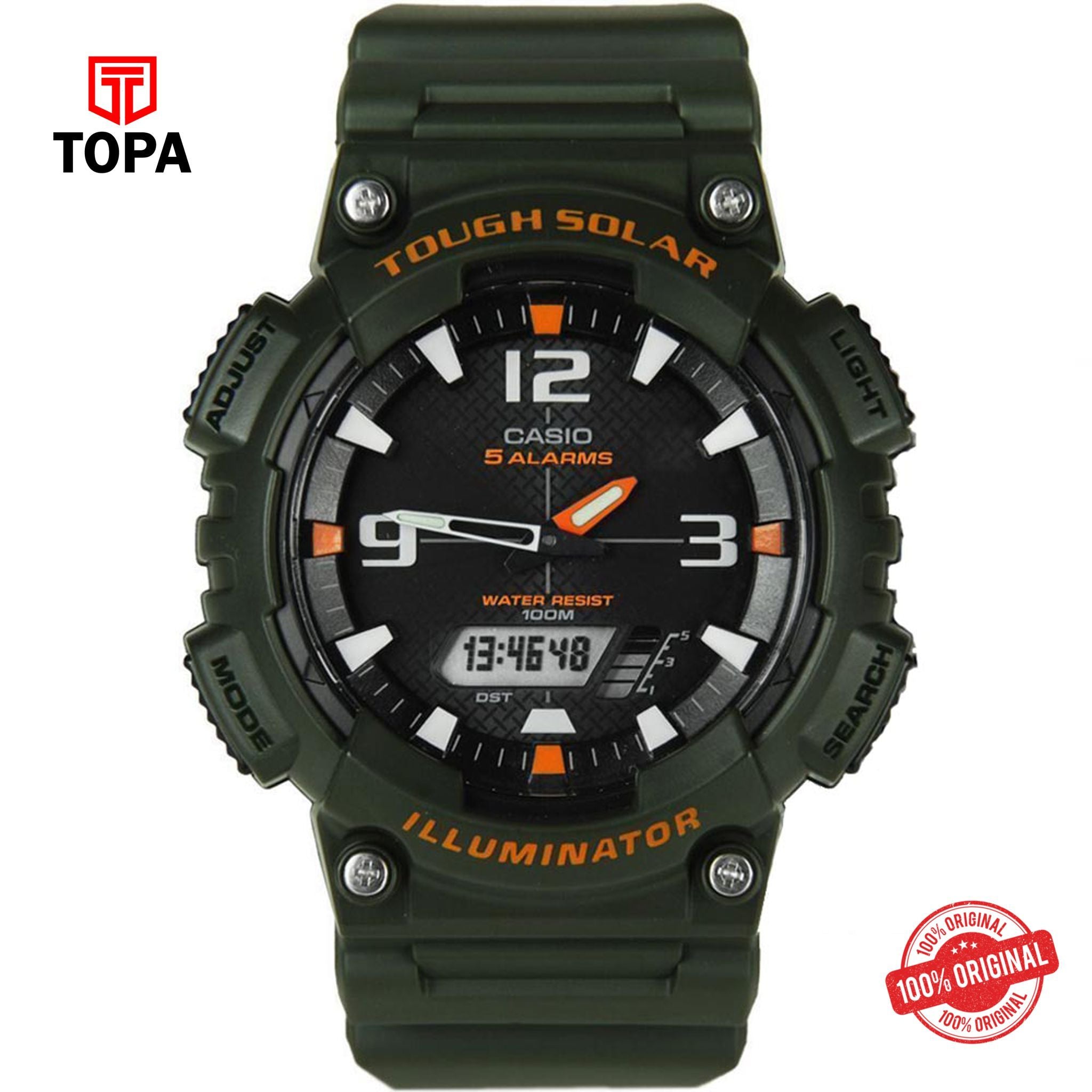 Casio AQ-S810W-3AV Solar Analog-Digital Unisex Watch
