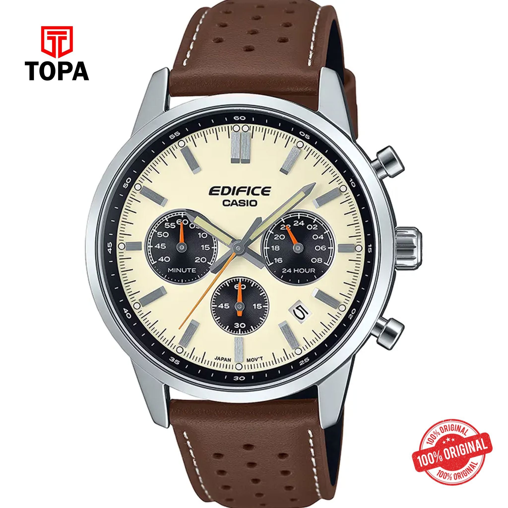 Topa Casio-Edifice-EFR-575L-7A-Leather-Band-Men-Watch - Product Image 1
