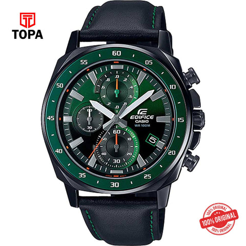 Topa Casio-Edifice-EFV-600CL-3AV-Leather-Strap-Men-Watch - Product Image 1