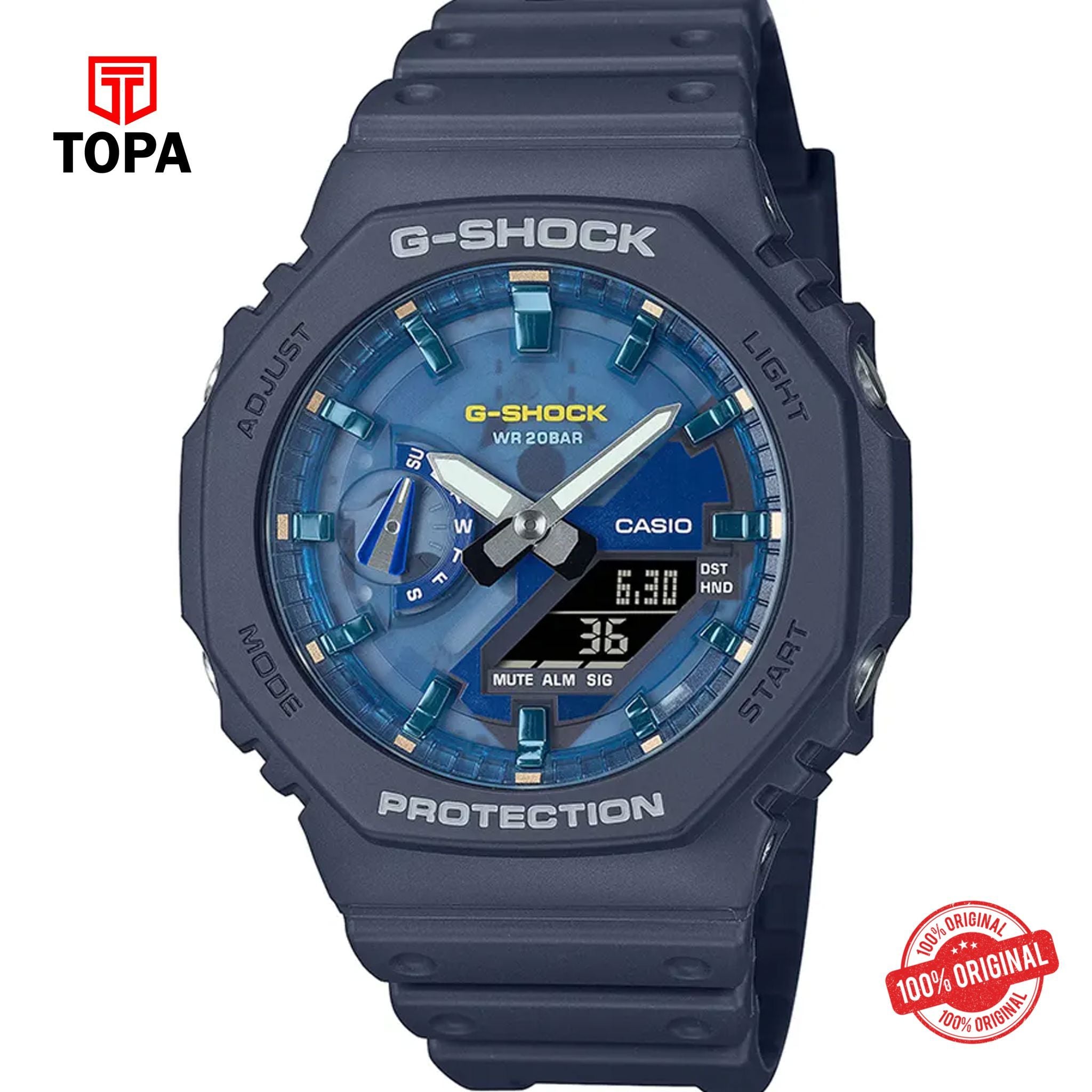 Topa Casio-G-Shock-GA-2100AS-2A-Resin-Band-Men-Watch - Product Image 1