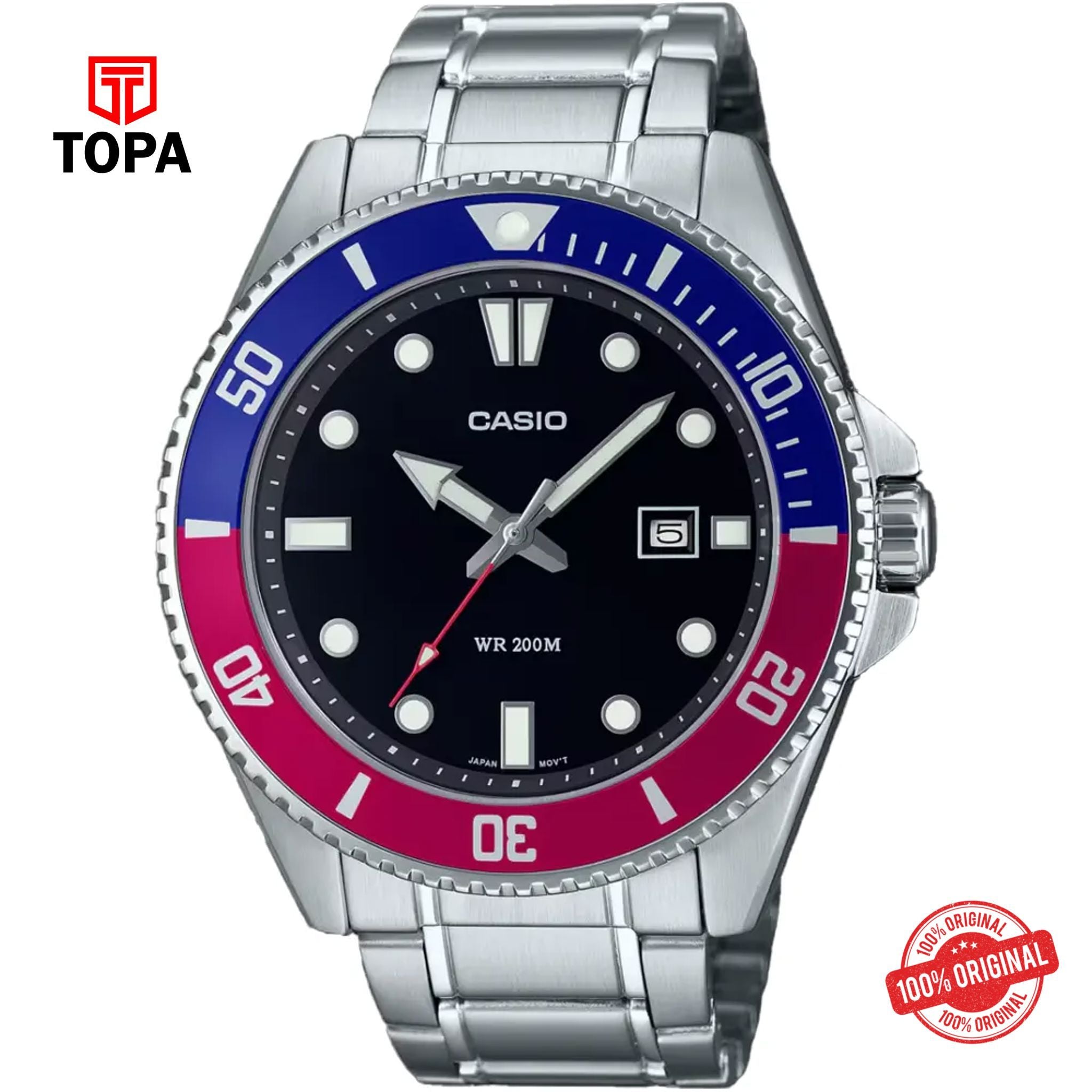 Topa Casio-MDV-107D-1A3VDF-Metal-Band-Men-Watch - Product Image 1