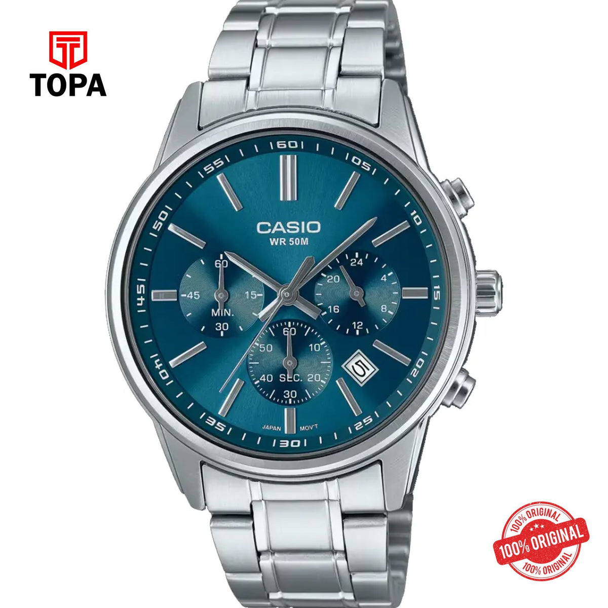Topa Casio-MTP-E515D-2A1-Metal-Band-Mens-Watch - Product Image 1