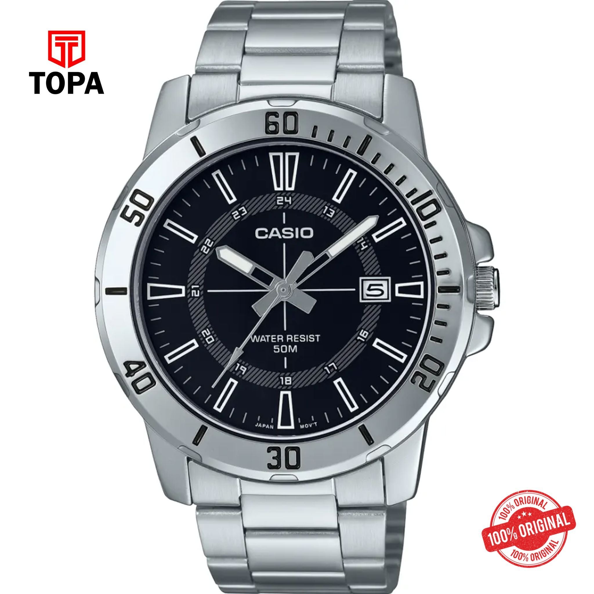 Topa Casio-MTP-VD01D-1C-Metal-Band-Men-Watch - Product Image 1