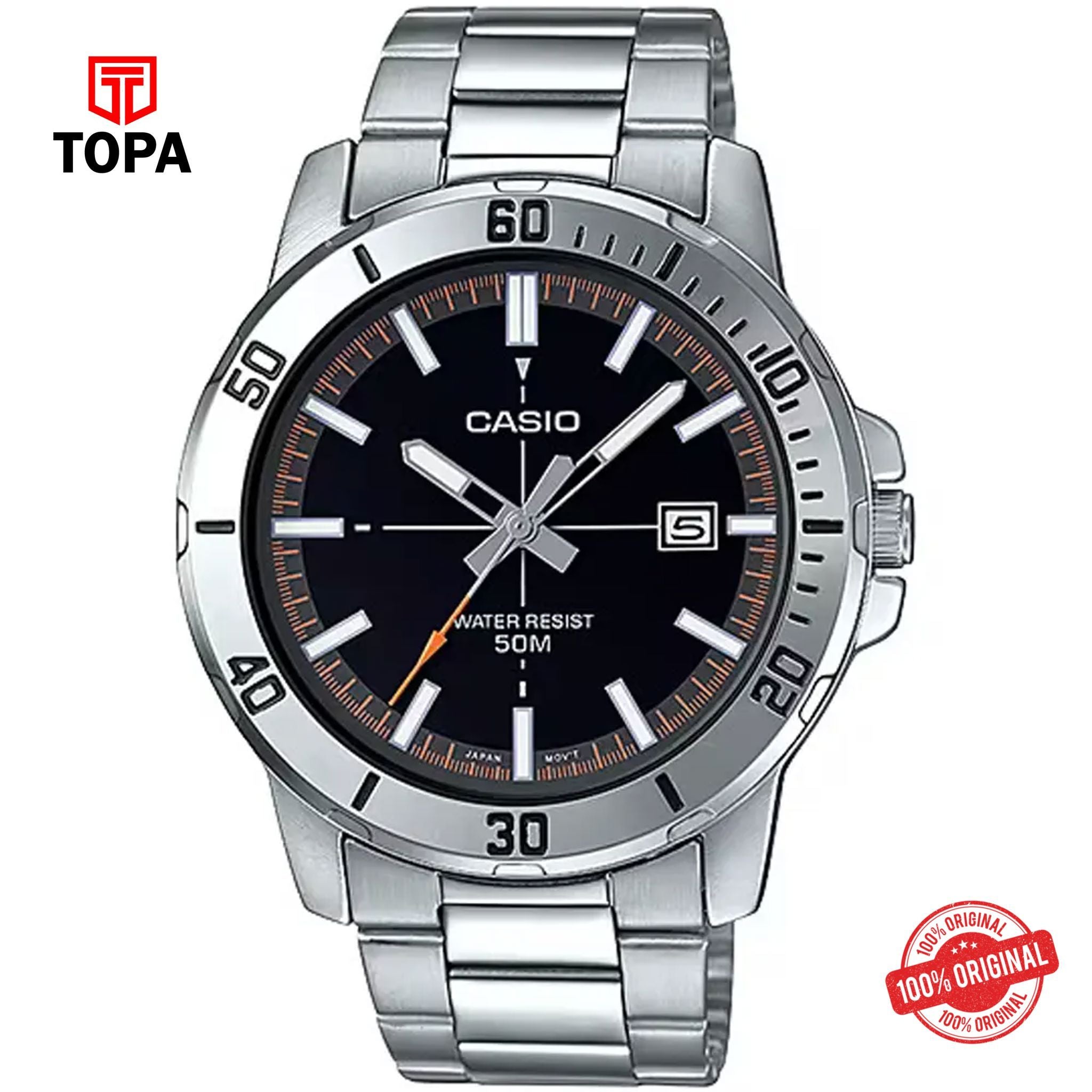 Topa Casio-MTP-VD01D-1E2-Metal-Band-Men-Watch - Product Image 1