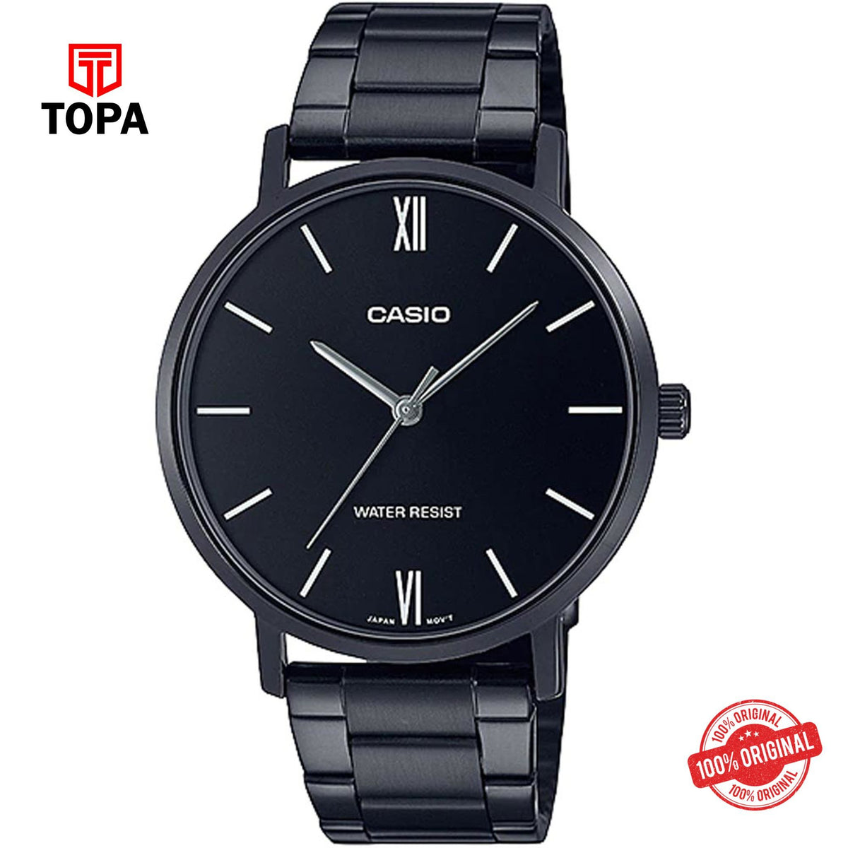 Topa Casio-MTP-VT01B-1B-Metal-Band-Mens-Watch - Product Image 1
