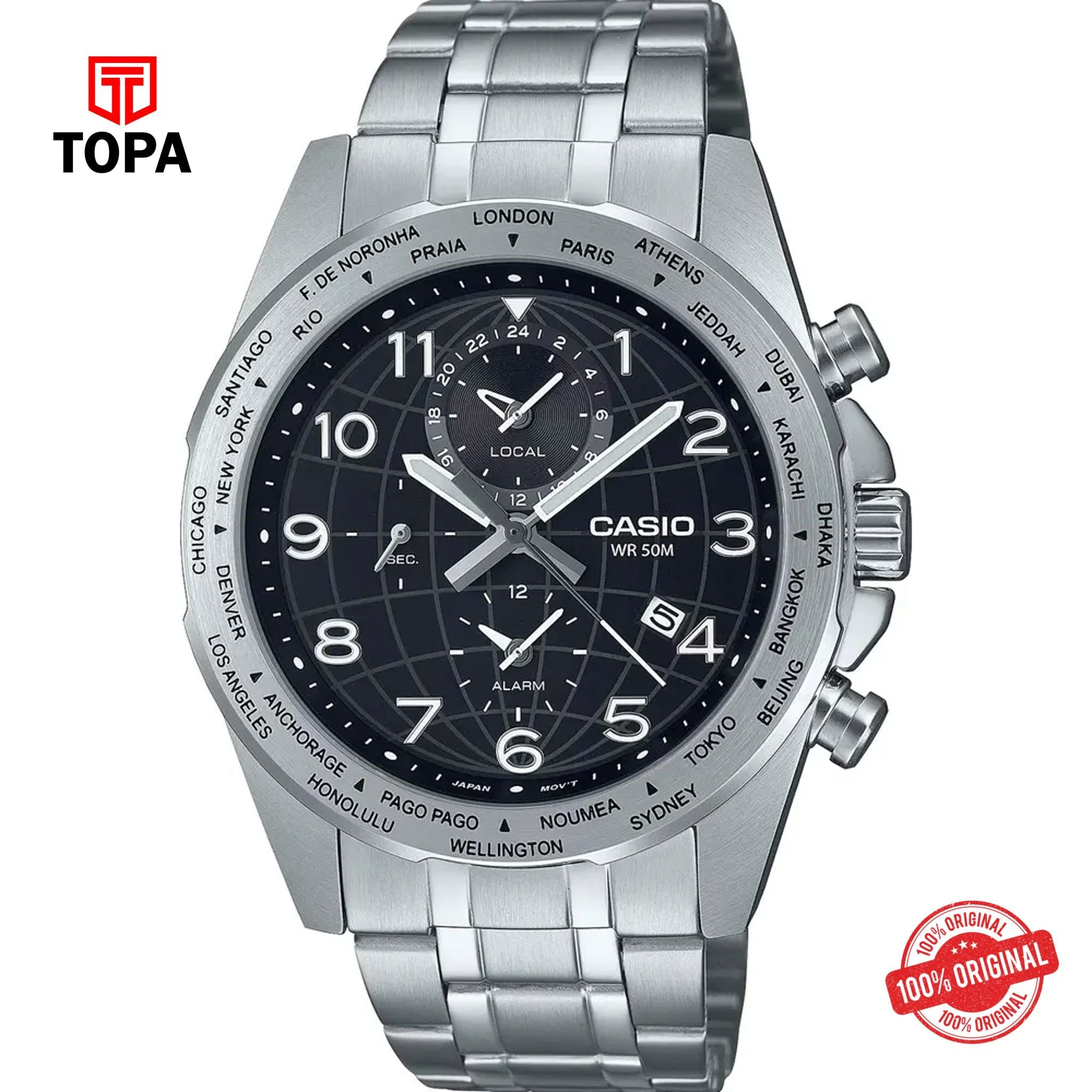 Topa Casio-MTP-W500D-1A-Metal-Band-Men-Watch - Product Image 1