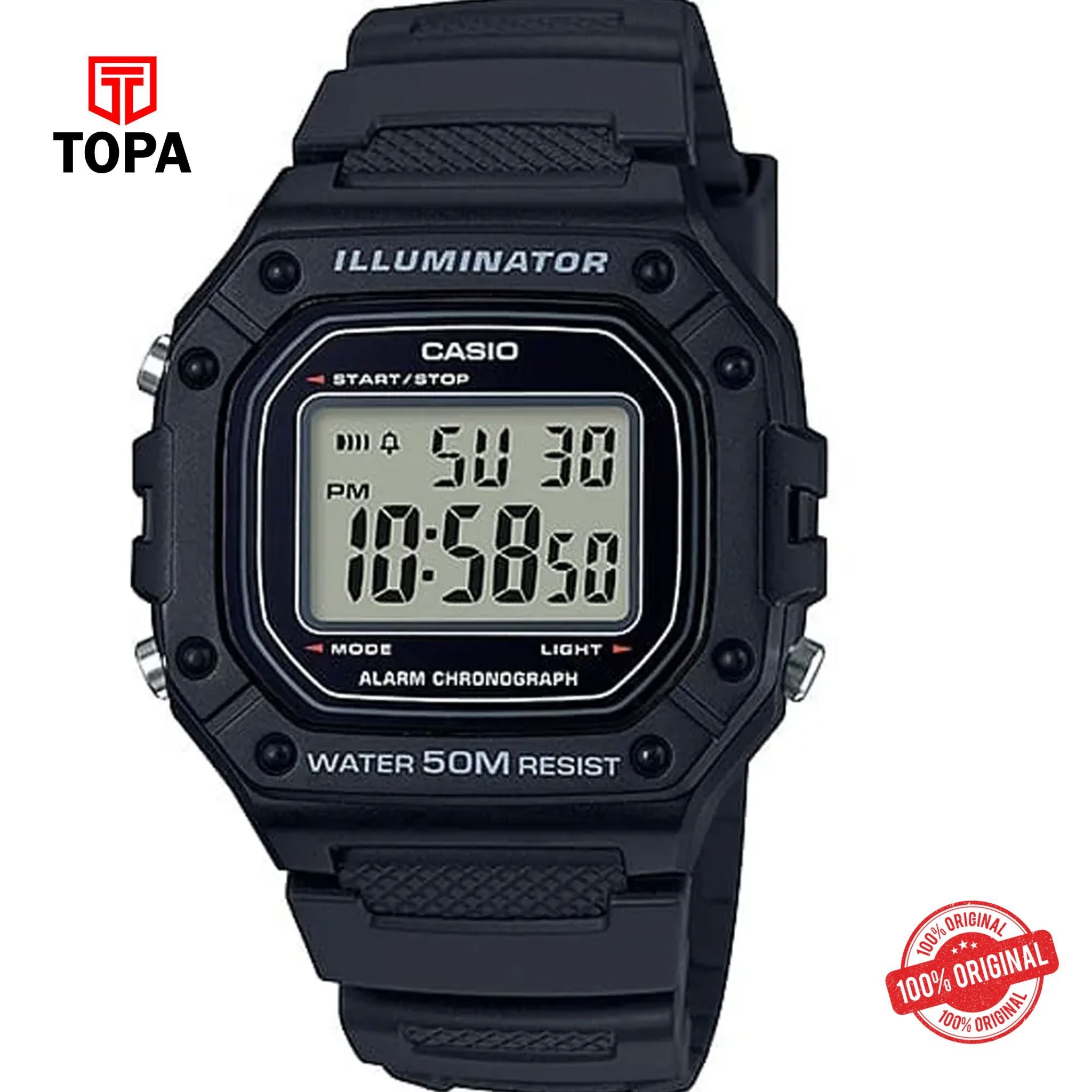 Casio W-218H-1A Quartz Digital Men's Watch