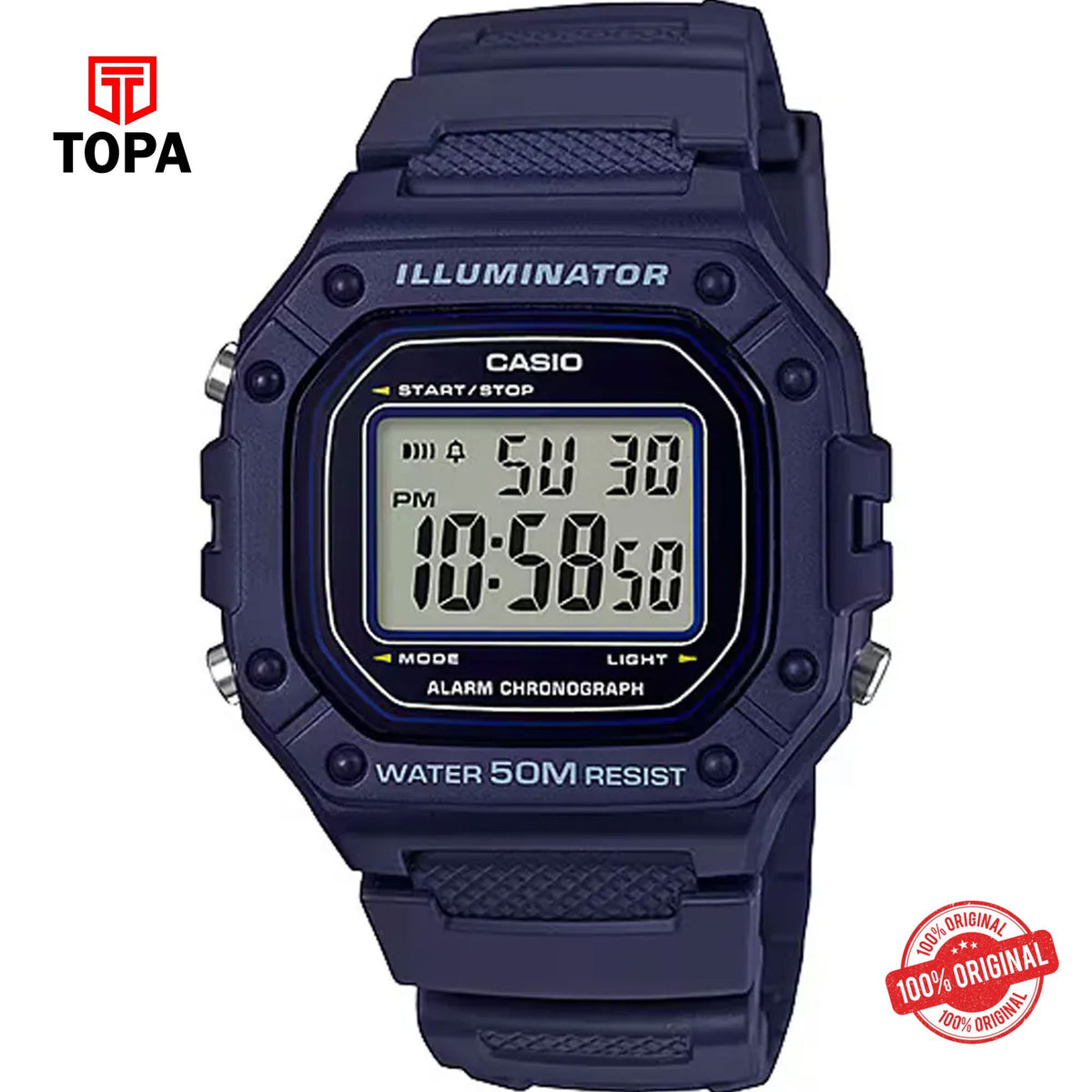Casio W-218H-2A Quartz Digital Men's Watch