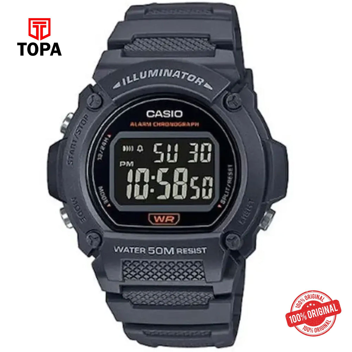 Casio W-219H-8B Quartz Digital Men's Watch