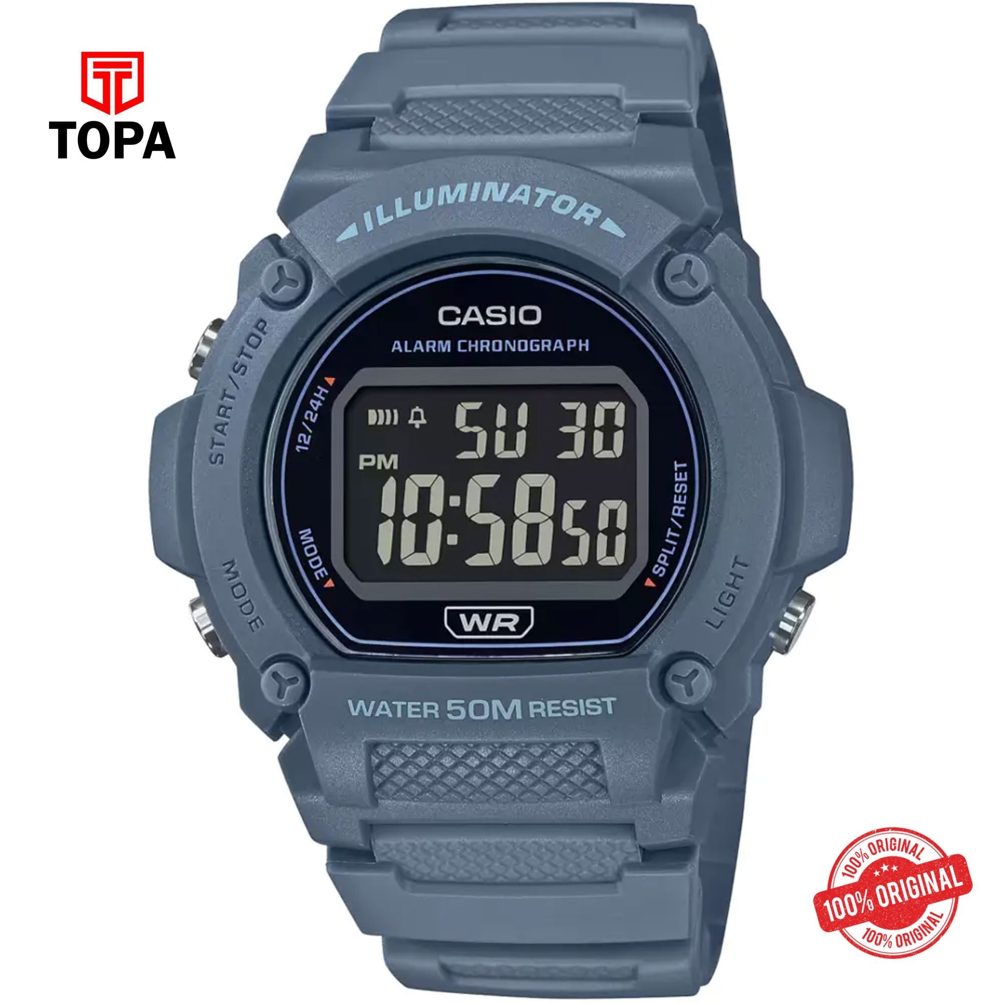 Casio W-219HC-2BV Quartz Digital Men's Watch