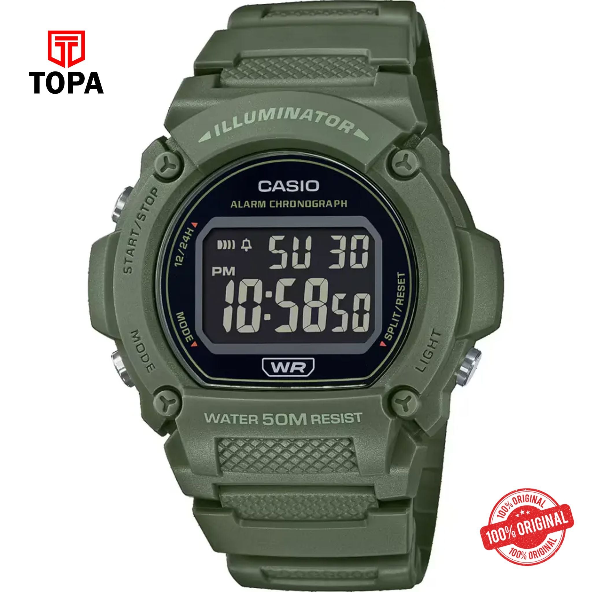 Casio W-219HC-3BV Quartz Digital Men's Watch