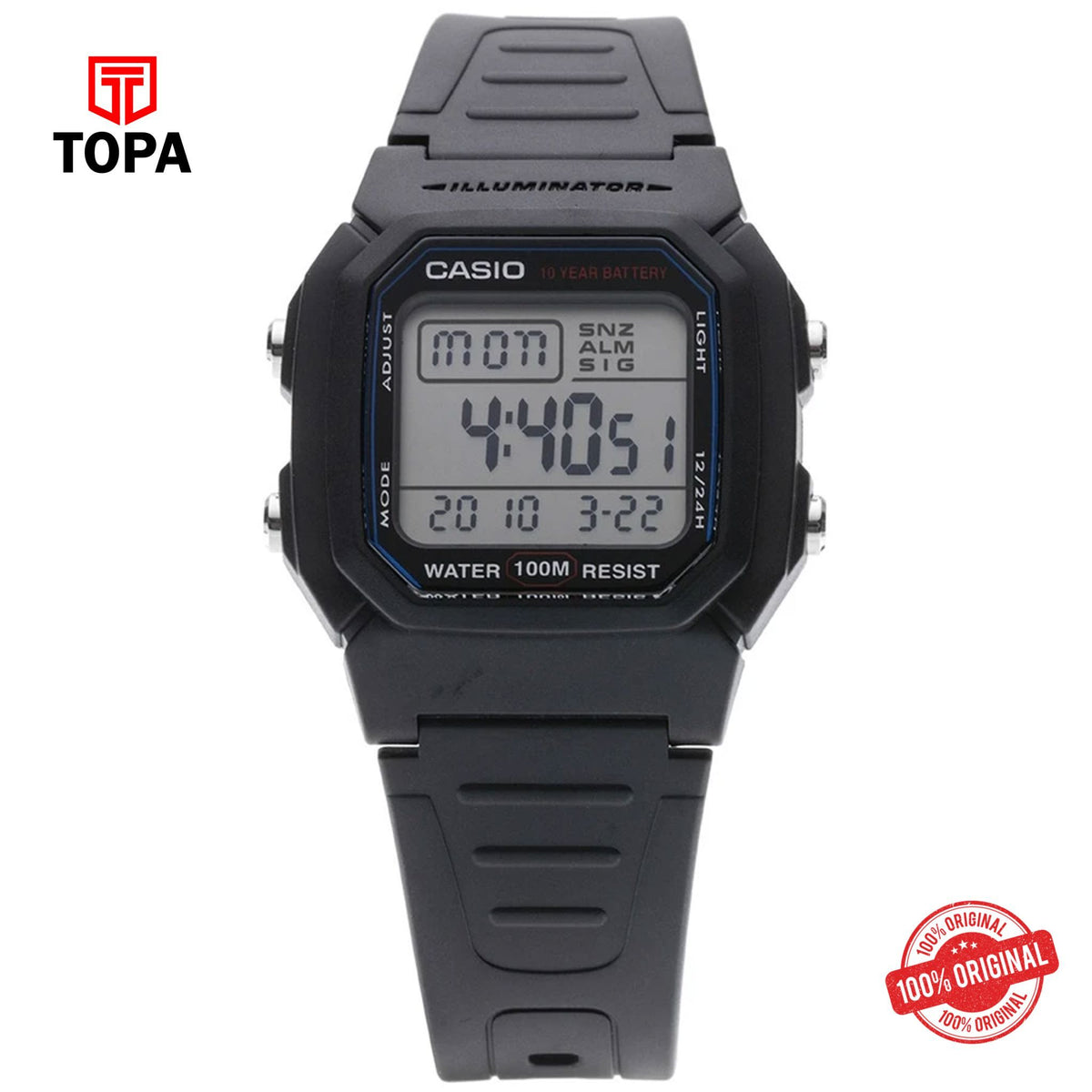 Casio W-800H-1AV Quartz Digital Men's Watch
