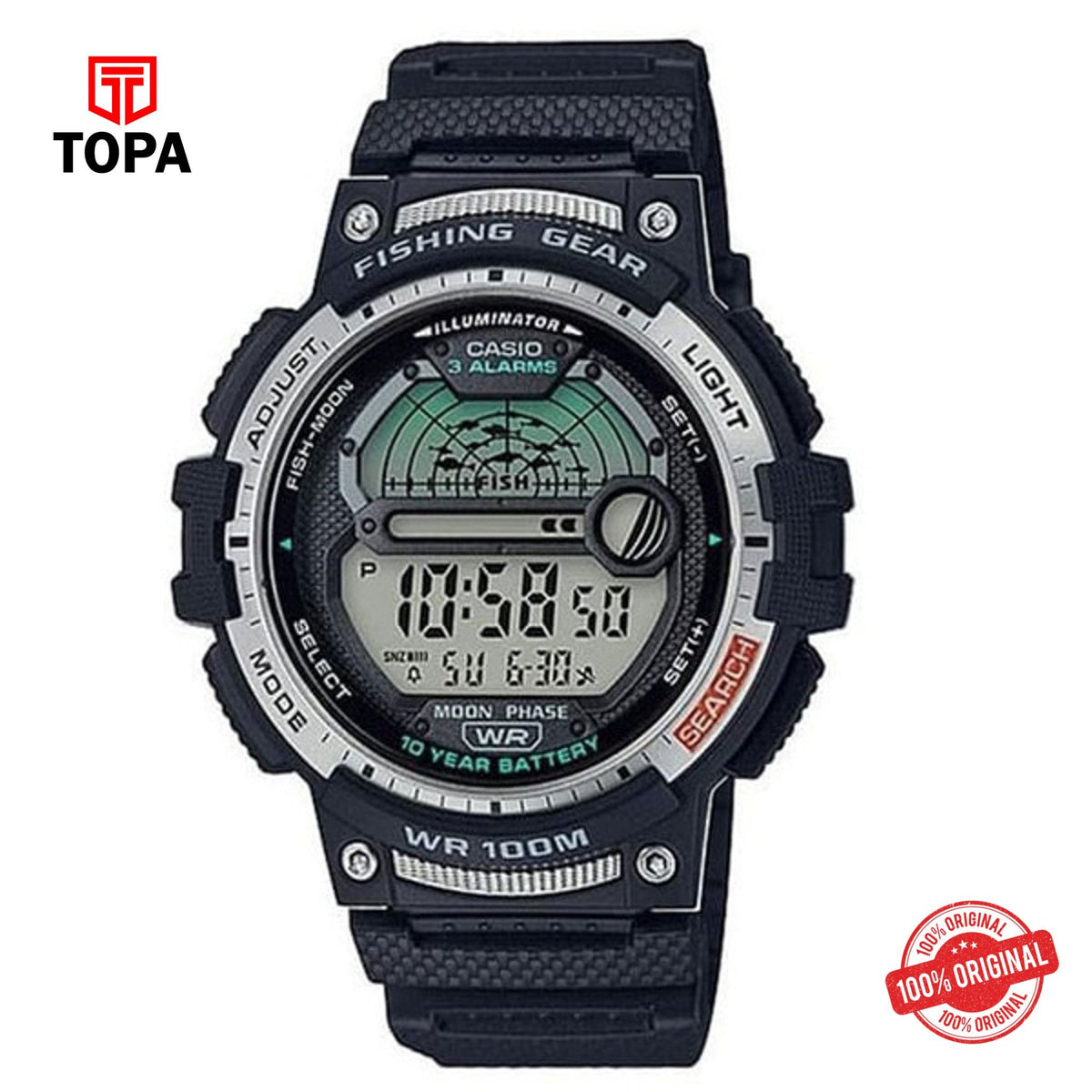 Casio WS-1200H-1A Quartz Digital Men's Watch