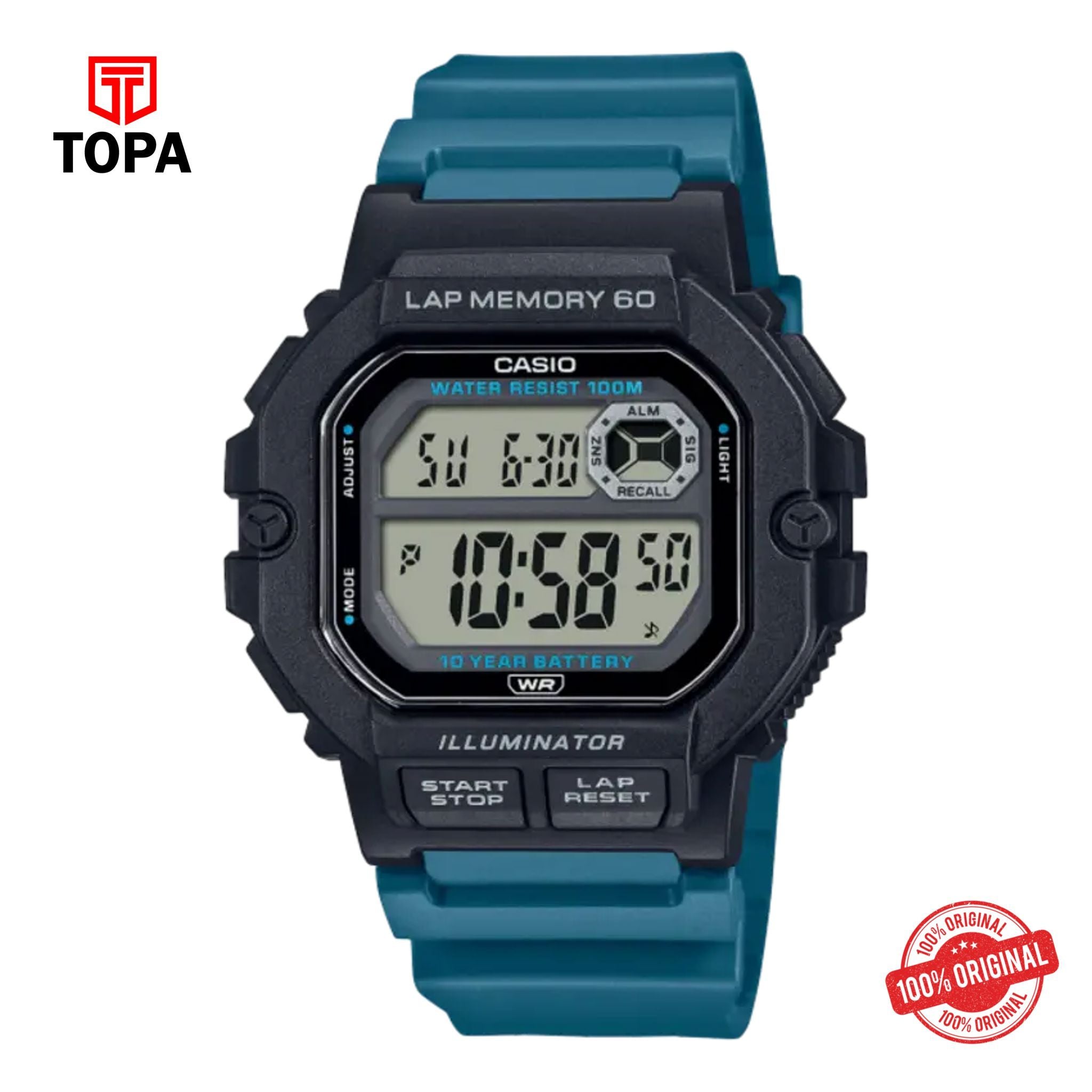 Casio WS-1400H-3A Quartz Digital Men's Watch