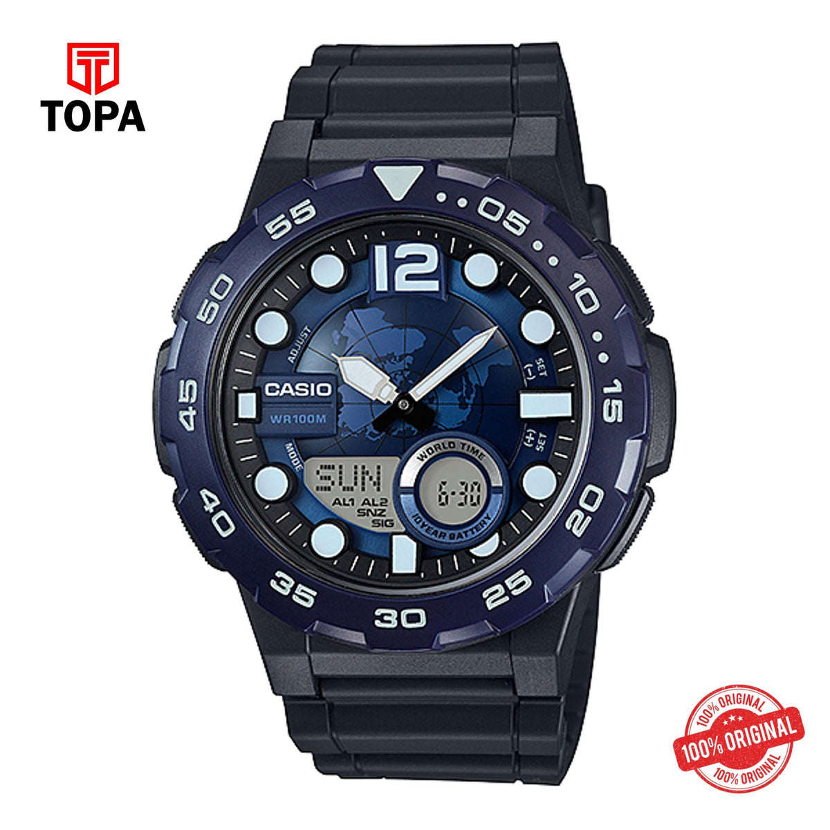 Casio AEQ-100W-2AVDF Quartz Digital Men's Watch