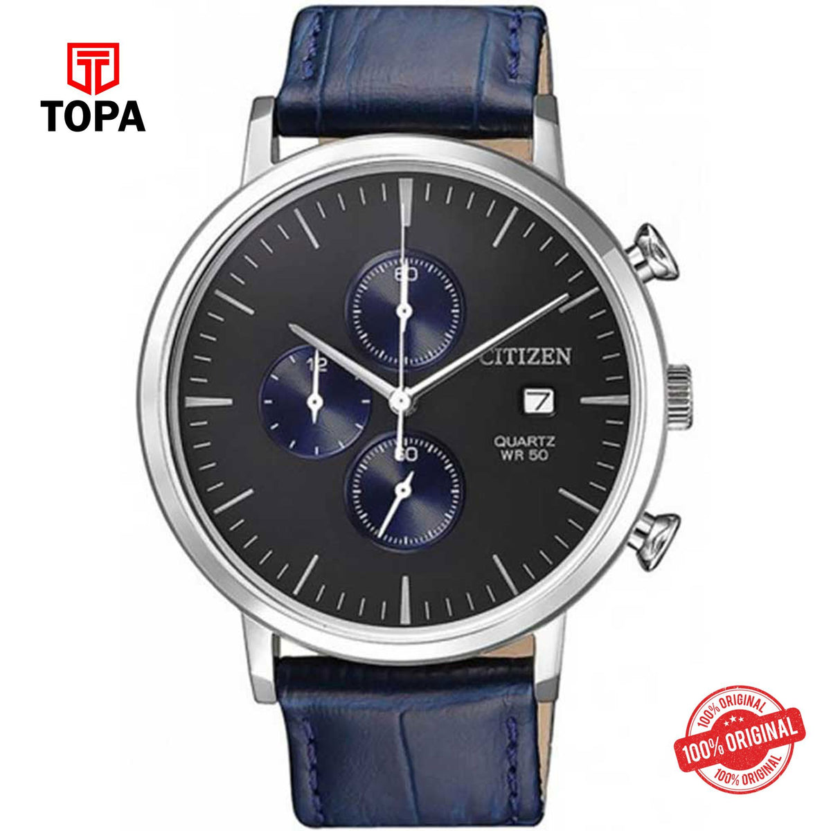Topa Citizen-AN3610-04H-Leather-Strap-Men-Watch - Product Image 1