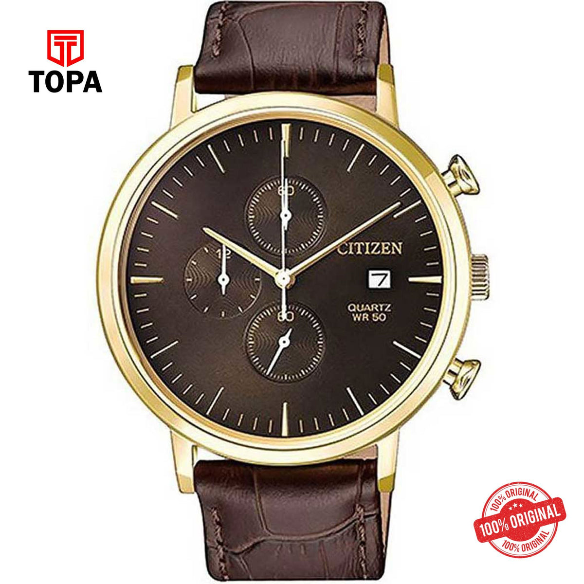 Topa Citizen-AN3612-09X-Leather-Strap-Wrist-Watch-for-Men - Product Image 1