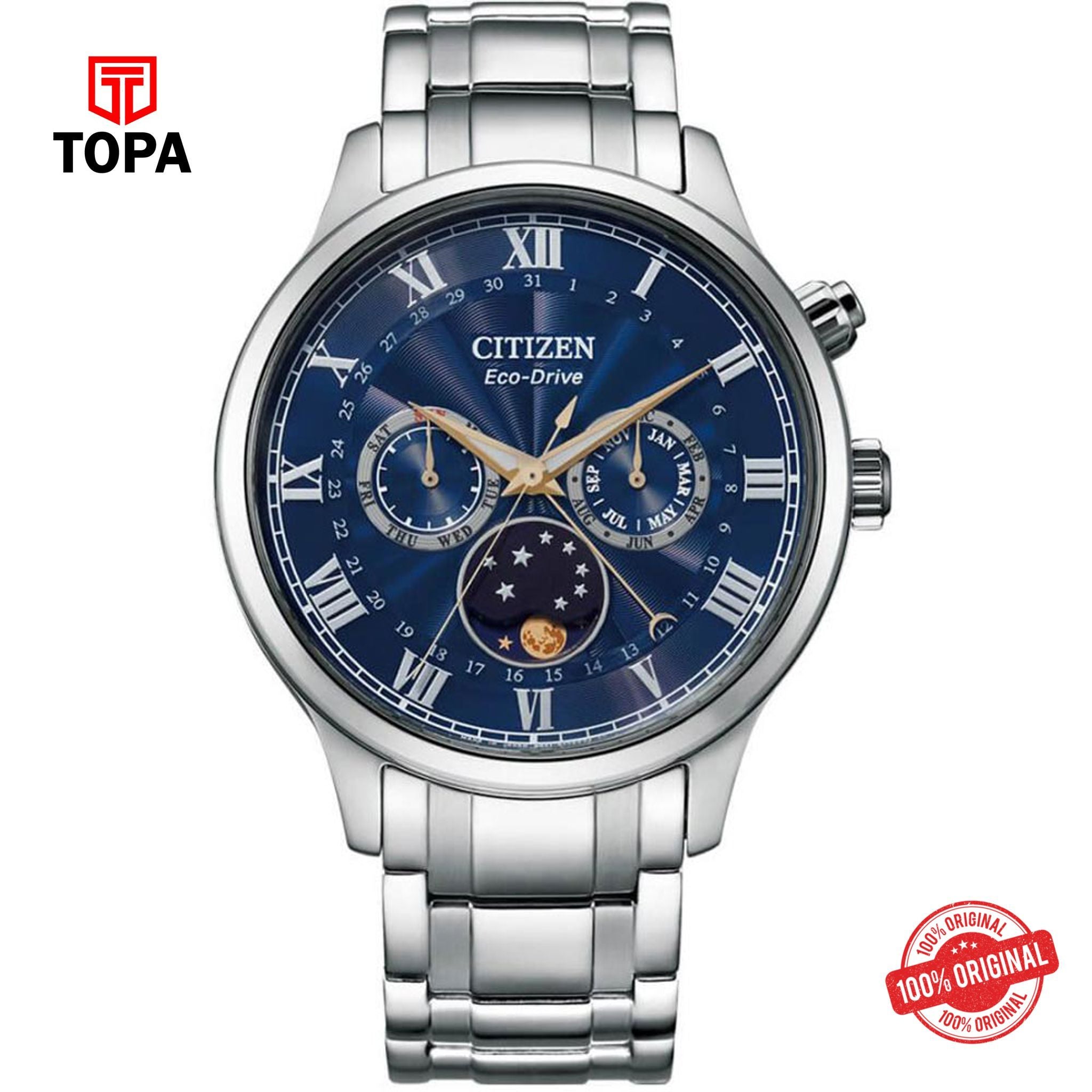 Topa Citizen-AP1050-81L-Eco-Drive-Moon-Phase-Men-Watch - Product Image 1